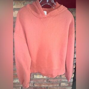 SMALL Madewell MWL Ponte Hoodie Sweatshirt in terracotta